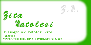 zita matolcsi business card